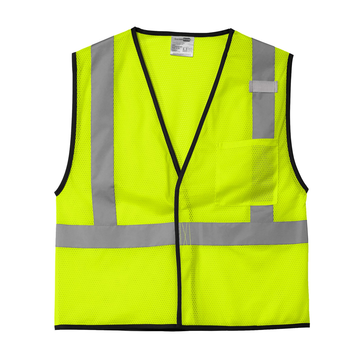 VEST/POLY/MESH/PKT/SFTY YLW