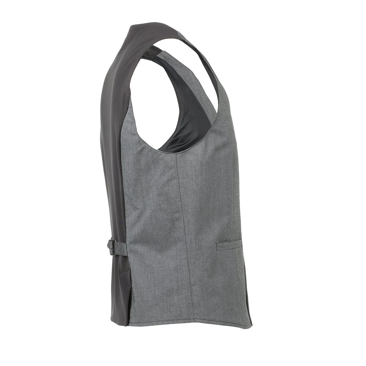 VEST/M/VNECK/BTN FRNT/LT GREY
