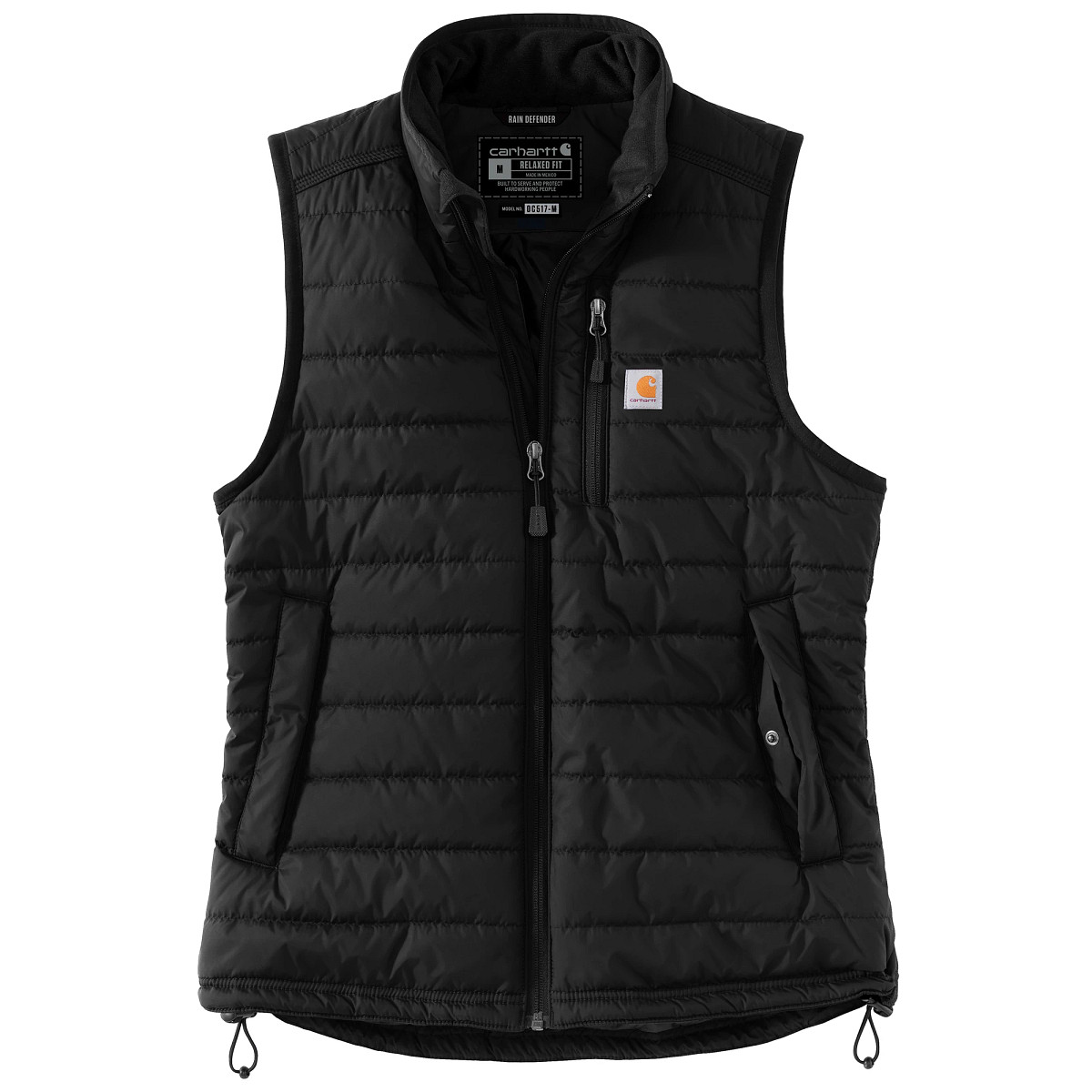 VEST/F/CTN/WR/FRNT ZIP/BLACK