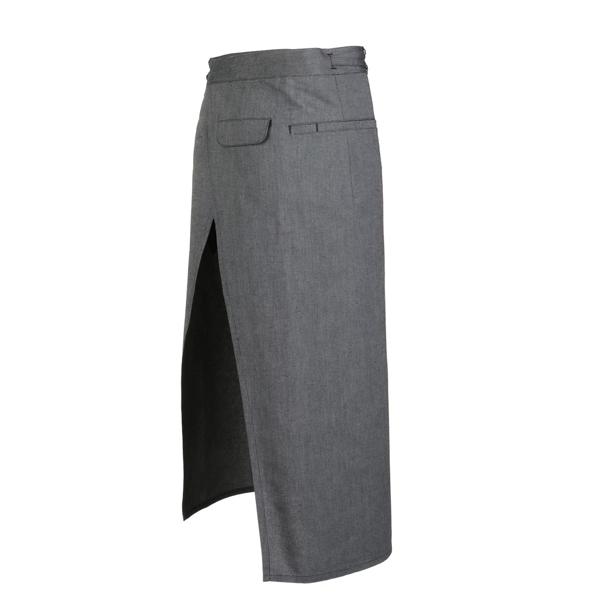 APRON/65/35/FRNTSLIT/LT GRAY