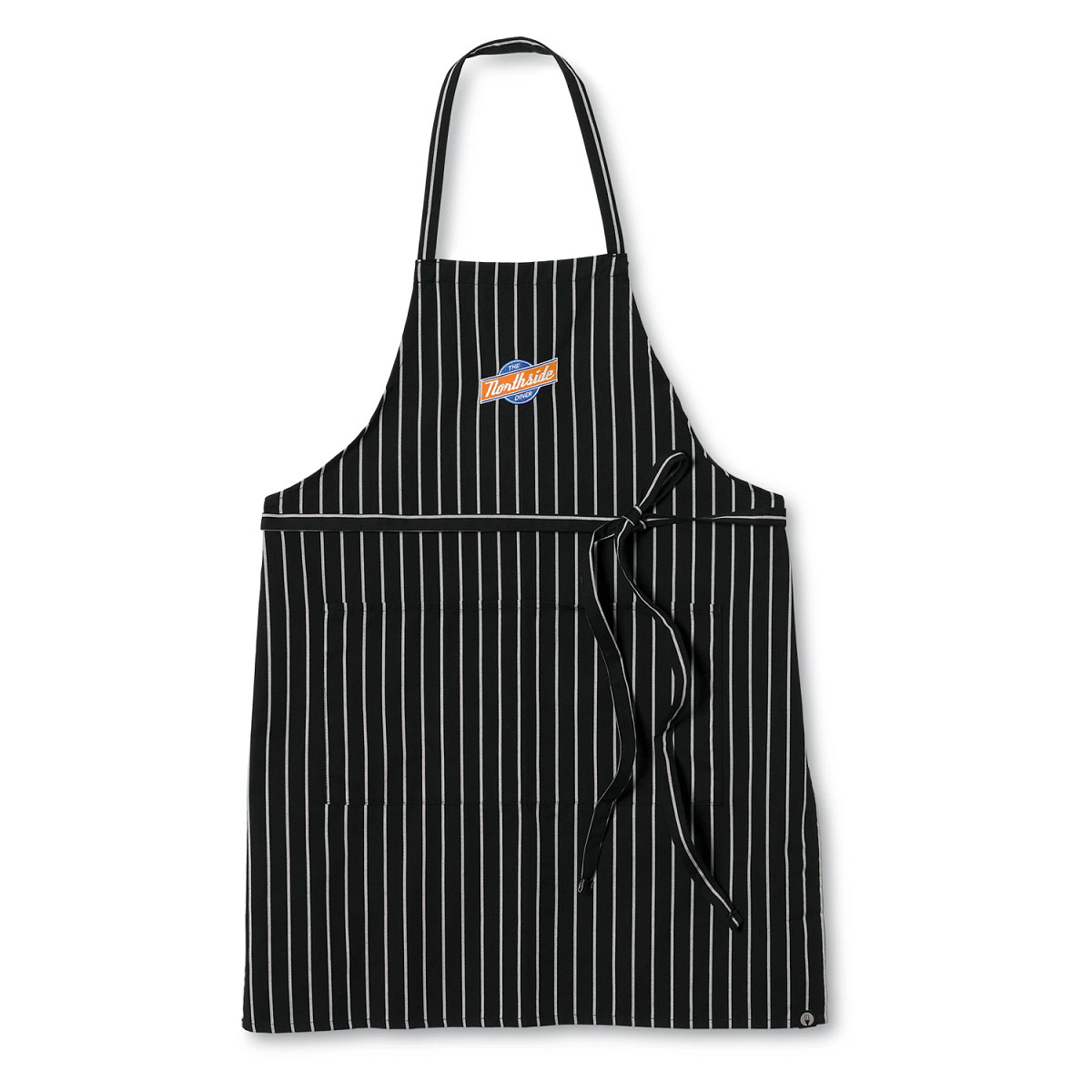 APRON/BIB/BLACK/CHALKSTRIPE