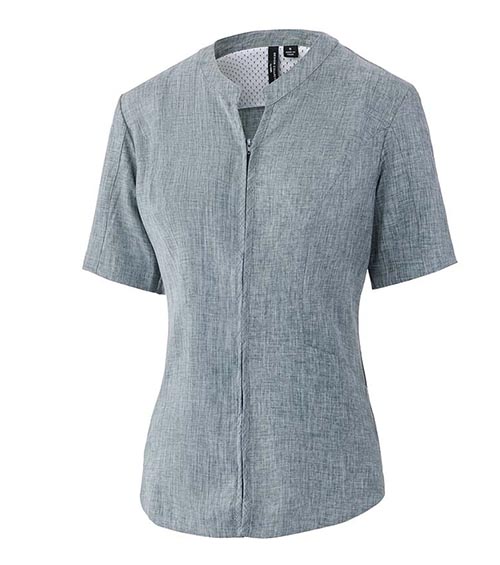 Design Collective EffortFlex Women's Zip Front Tunic Gray