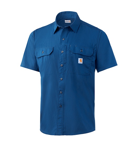 Blue Short Sleeve Carhartt Rugged Flex Work Shirt