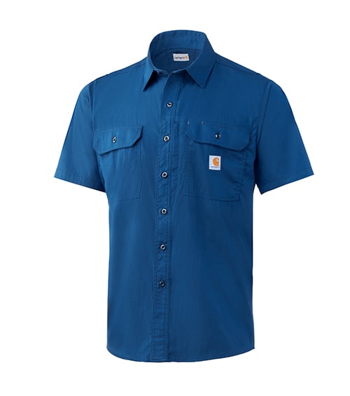Blue Short Sleeve Carhartt Rugged Flex Work Shirt