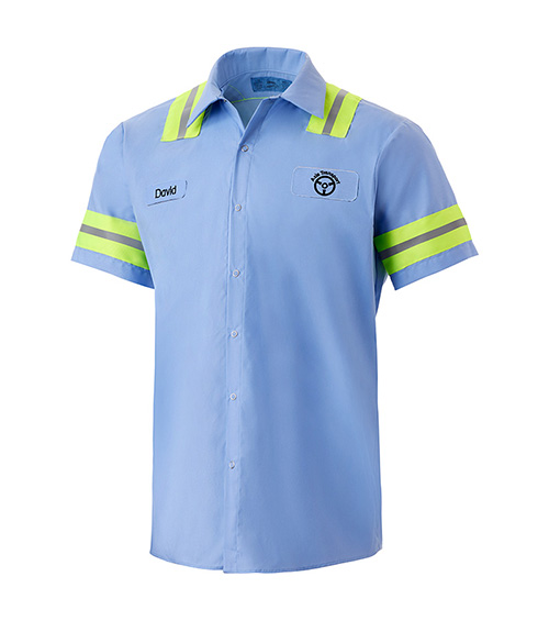E-Vis Light Blue Snap Shirt