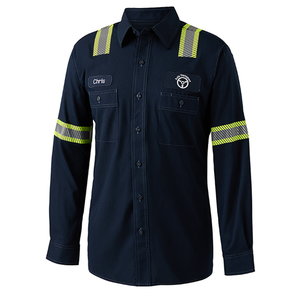 Cintas ProBrite® Men's E-Vis Long Sleeve Shirt Navy